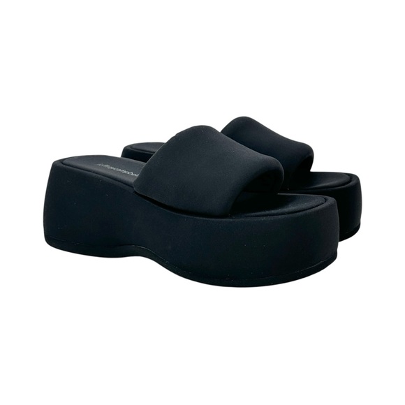 Jeffrey Campbell Shoes - Jeffrey Campbell Txt Me Black Neoprene Platform Slide Sandals Slides sz 8.5